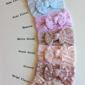 Newborn Baby Toddler Hairband Gift SetTurban BowBaby Girl GiftBaby BowsBaby Shower Baby GirlCable Knit HeadbandBaby Headband Hairbow image 9