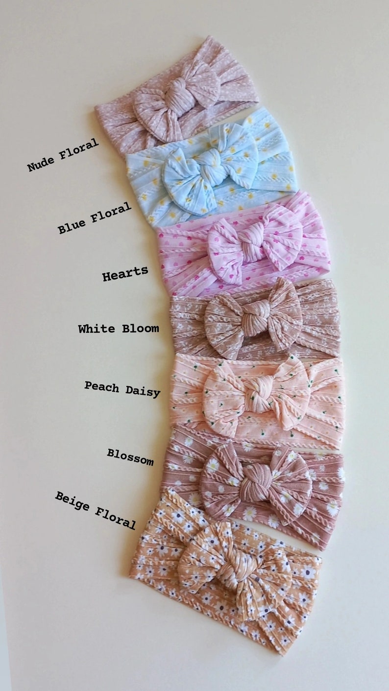 Newborn Baby Toddler Hairband Gift SetTurban BowBaby Girl GiftBaby BowsBaby Shower Baby GirlCable Knit HeadbandBaby Headband Hairbow 画像 9