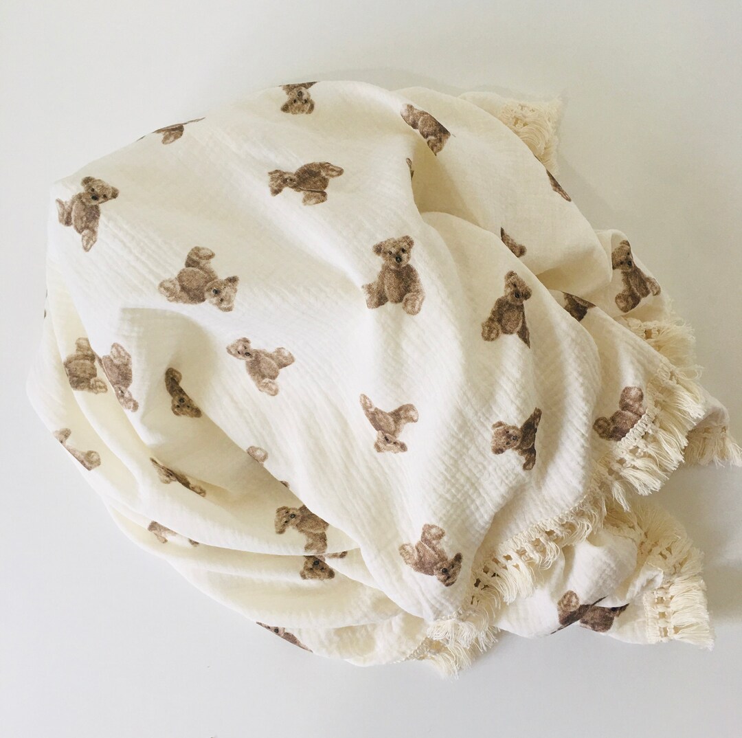 Muslin Tassel Blanket Baby Blanket Boho Fringe Blanket Summer Blanket