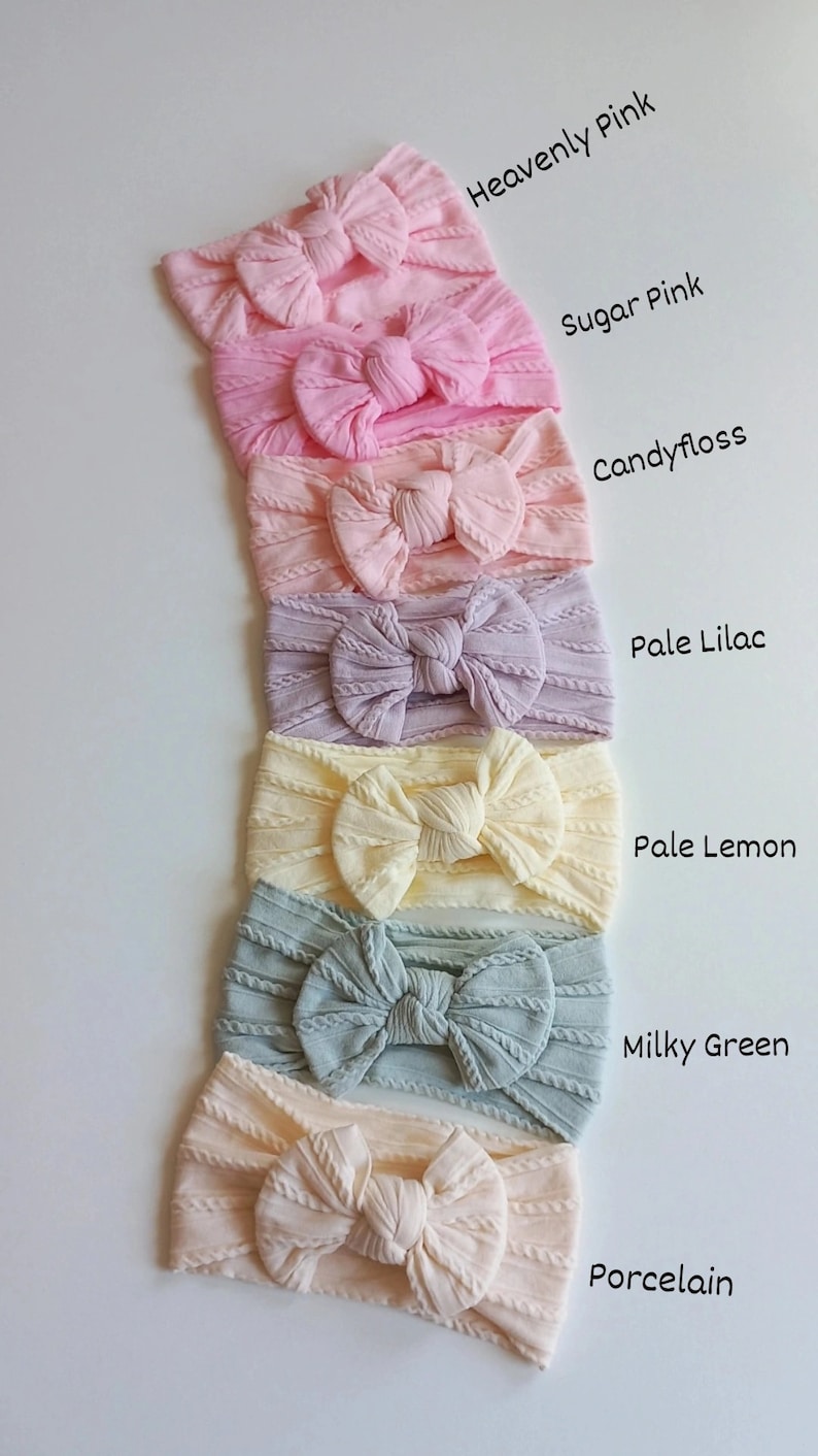 Newborn Baby Toddler Hairband Gift SetTurban BowBaby Girl GiftBaby BowsBaby Shower Baby GirlCable Knit HeadbandBaby Headband Hairbow 画像 7