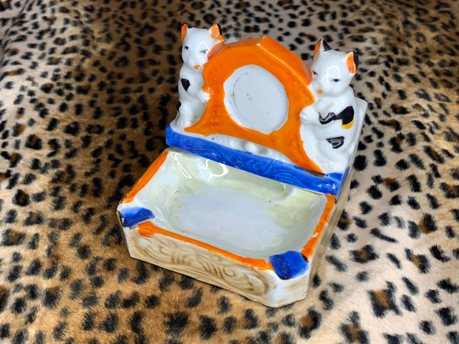 Vintage Mid Century Porcelain Cats Ashtray from Japan Etsy