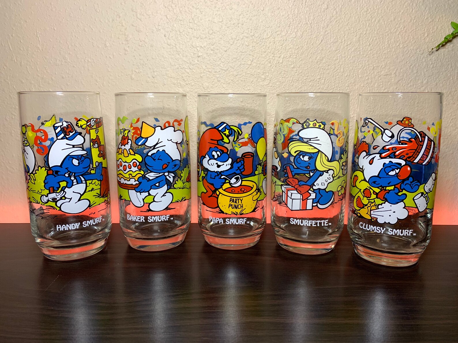 Vintage Set of 5 1983 SMURF Glasses in GREAT condition Etsy
