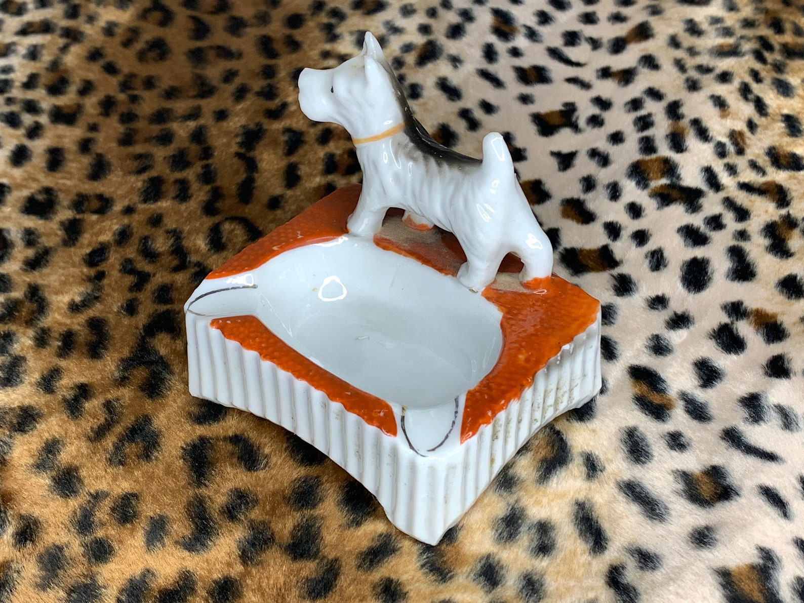 Vintage Porcelain Dog Ashtray from JAPAN Etsy