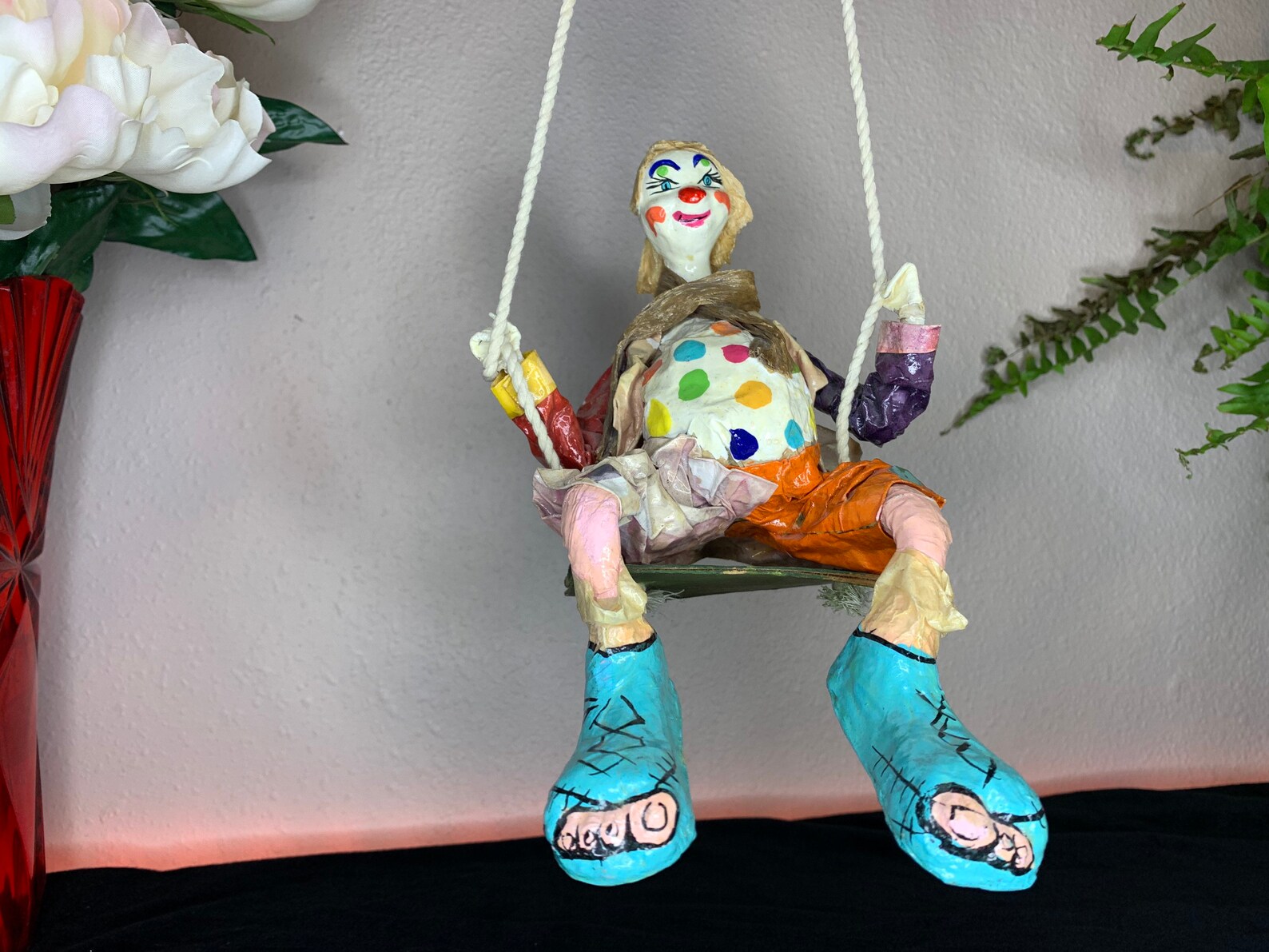 Vintage Set of 3 Paper Mâché Clowns from Mexico Etsy