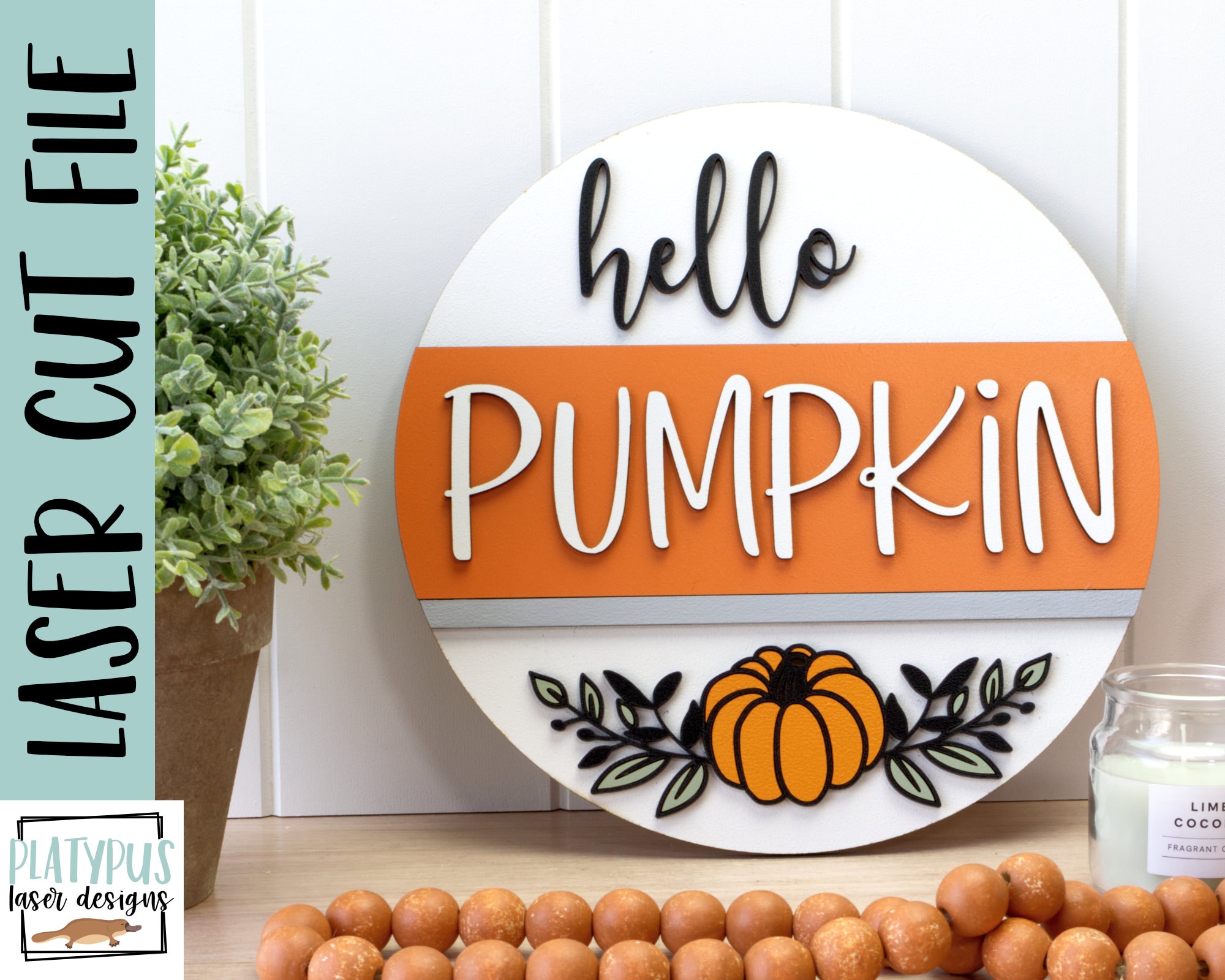 Hello Pumpkin sign- Thanksgiving sign SVG Laser file - Glowforge file…