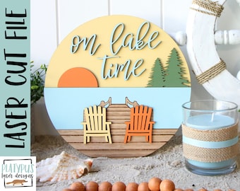 Lake Time Door Sign SVG – Glowforge Laser Cut File (Digital Download)