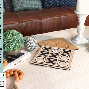 Tic Tac Toe file - SVG Laser file - Glowforge file - Tic Tac Toe cut file - Digital Download