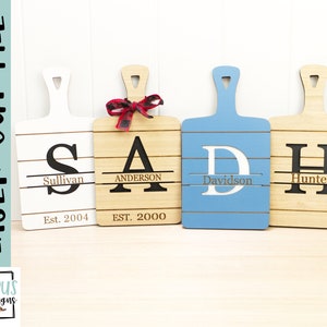 Monogram Cutting Boards A - Z - SVG Laser file - Glowforge file - name sign cut file -  Digital Download