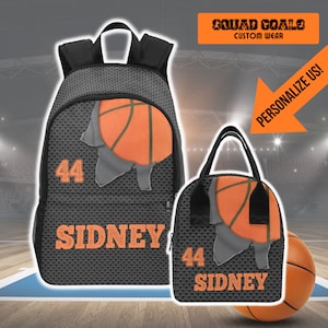 Personalized, Matching Basketball Backpack, Lunch Bag & Tumbler, Bookbag for Student
