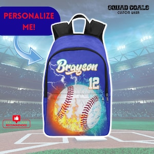 Personalisierter Baseball-Rucksack, Kinder-Baseball-Schultasche, Kinderreisetasche, maßgeschneiderte Sporttasche für Spieler, Tasche mit Namen für Kinder