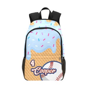 Personalisierte Baseball Rucksack | Kinder Baseball Schultasche | Kind Reisetasche | Angepasste Sporttasche für Spieler | Lunchbag mit Namen