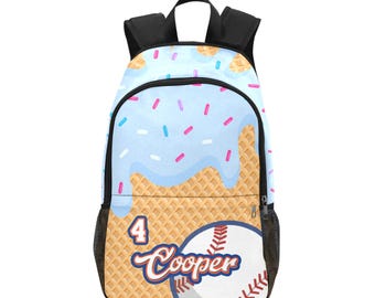 Personalized Baseball Backpack | Kids Baseball School Bag | Child Travel Bag | Customized Sports Bag for Player | Lunch Bag with Name