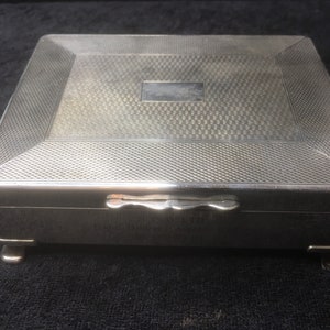 Scatola di sigarette placcata argento vintage di Roberts e Dore Ltd