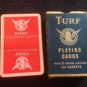 Vintage Turf Virginia Blended Zigaretten Werbekarten von Thomas De La Rue and Co Ltd