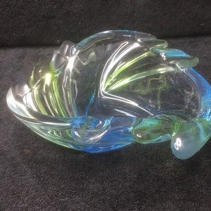 Vintage Multi coloured art glass Ashtray