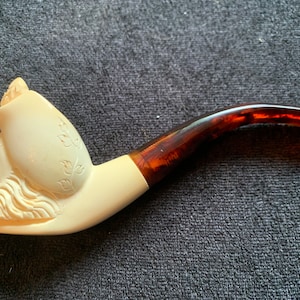 Vintage Used meerschaum Turk head Estate pipe with original case