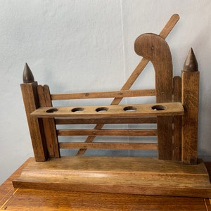 Vintage Large wooden Gate Pipe rack handmade