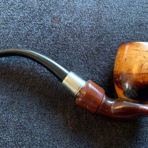 Antique used Meerschaum Estate pipe Hand holding pipe Bowl