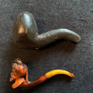 Antique Used  meerschaum Turk head Estate pipe
