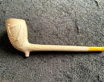 Antique rare used 19th century Irish Harp finish clay Pipe
