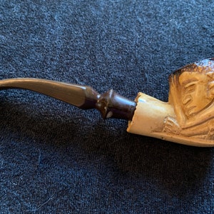 Vintage used Meerschaum 9439 African male figures Estate pipe