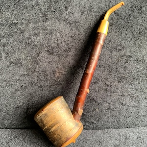 Vintage Rare Extra large Cherry Wood used wooden Estate pipe