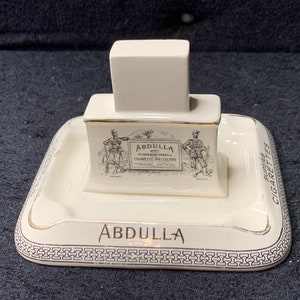 Vintage Rare Abdulla Superior Cigarettes specialists Match box holder Ashtray