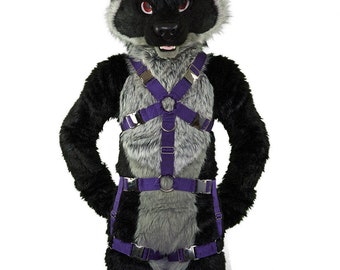 Standard-Harness mit Bein-Straps (abnehmbar) | Pelzgeschirr Fursuit Gurt