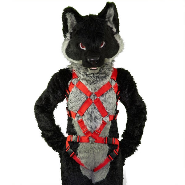 Full X Chest Harness with Leg-Straps | Furry harness fursuit harness
