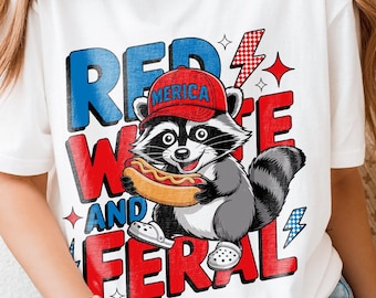 Lustiger Waschbär USA Flagge PNG: 4.Juli Digital Download