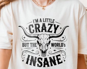 Crazy World Cowgirl PNG: Projekt koszulki retro Nashville (pobranie cyfrowe)