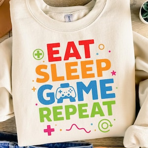 Funny Gamer Shirt PNG: Kids Block Game Design (Digital Download)