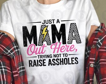 Funny Mom Life PNG: Checkered Mama Design (Digital Download)