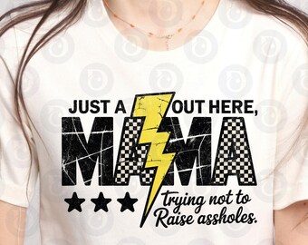 Funny Mom Life PNG: Checkered Mama Design (Digital Download)