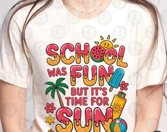 Teacher Summer Break PNG: School's Out Ice Cream Drip (Digital Download)