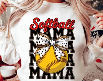 Softball Mama PNG: Game Day Coquette Design (Digital Download)
