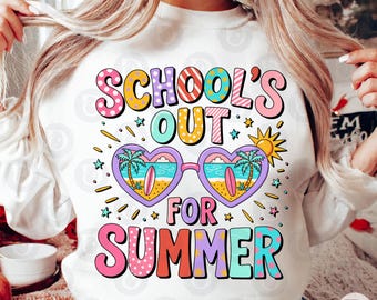 School's Out for Summer PNG: Teacher Life, Kids Summer Break (Digital Download)