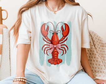 Kokette Hummer PNG: Küsten Sommer Shirt Design (Digitaler Download)