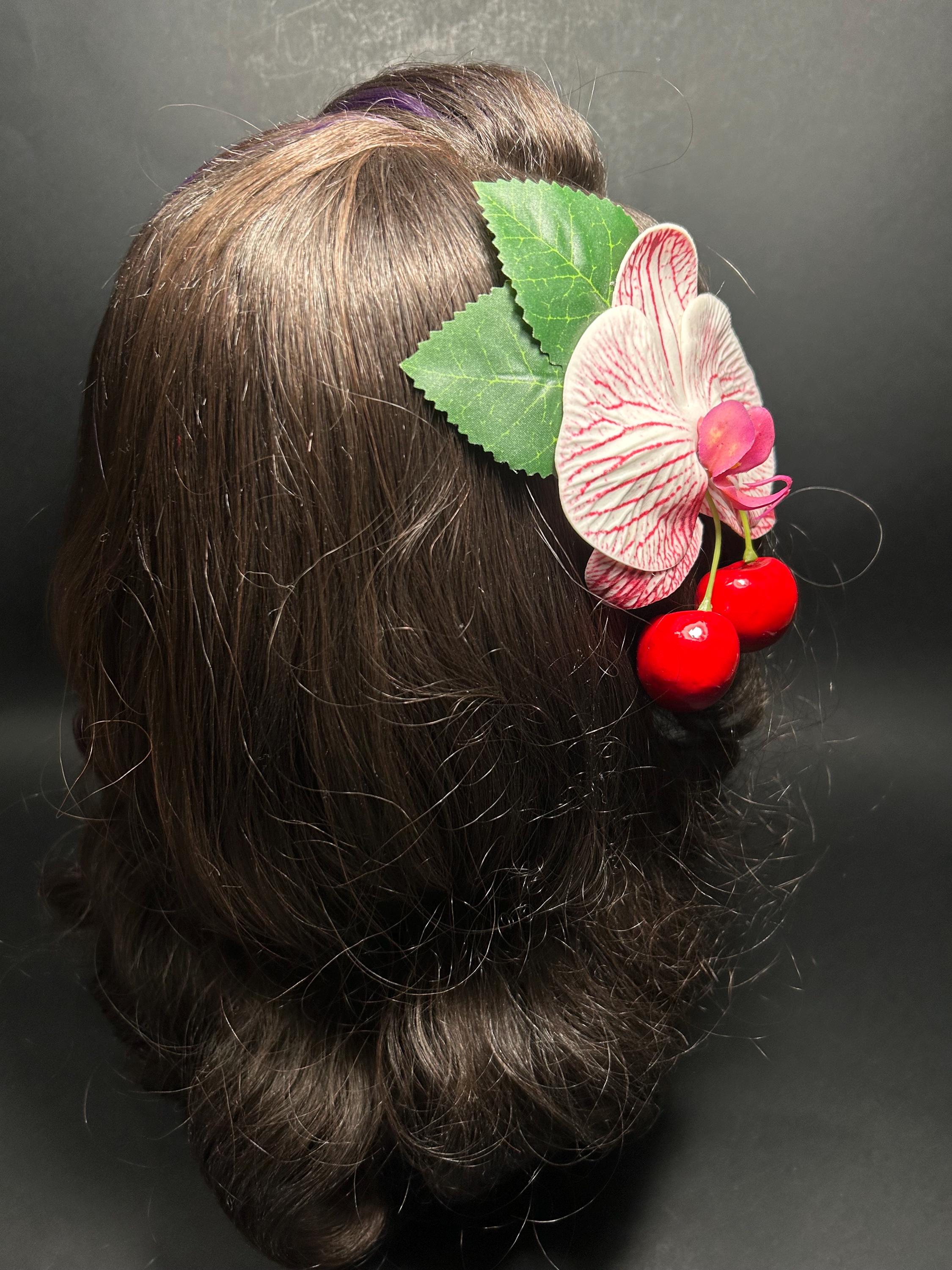 Handmade Red Gladiolus White Iris Hair Flower Rockabilly Tiki Pinup VLV‎ Viva Tiki Hair Flower - Etsy main image 4