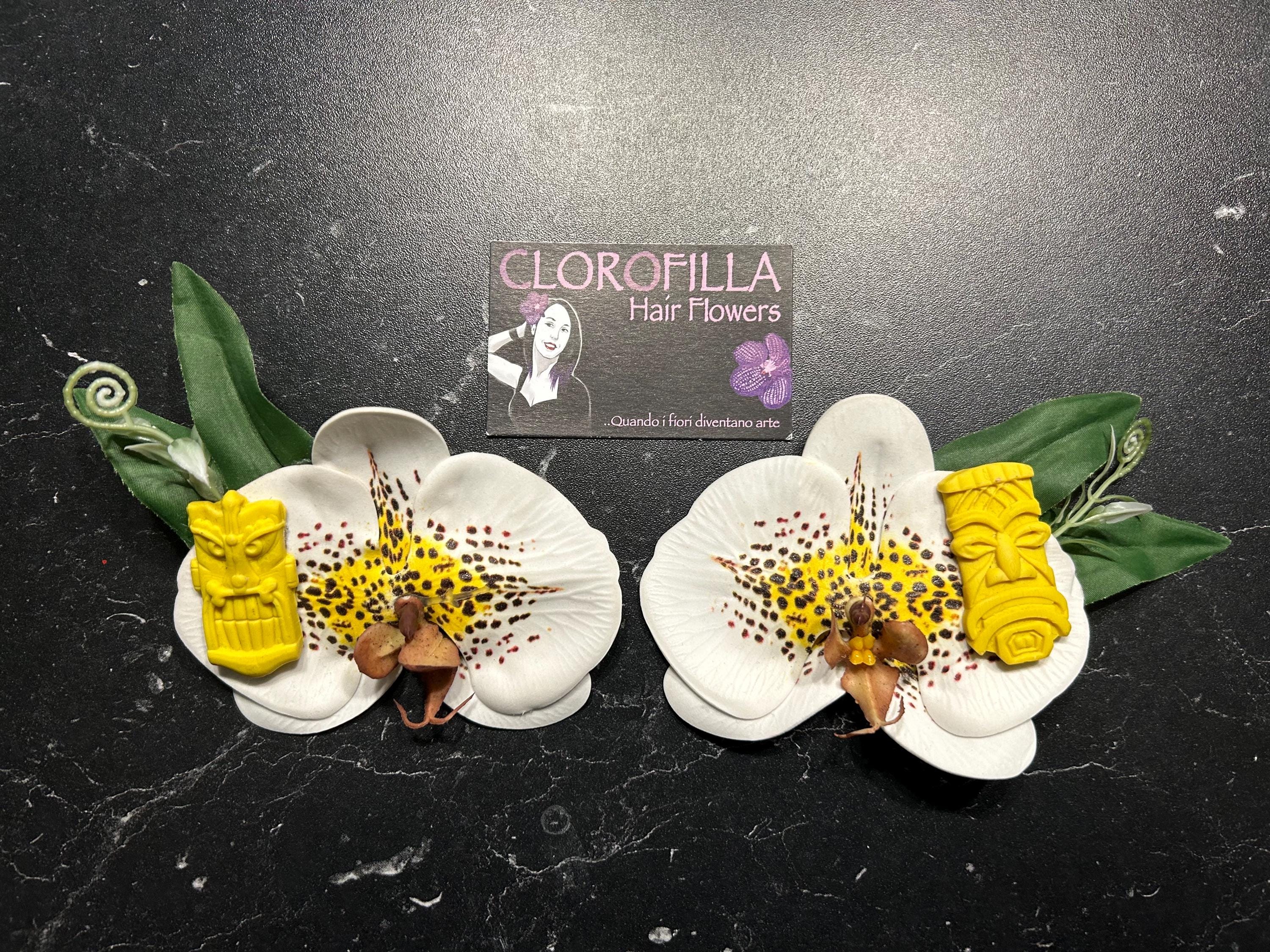 Handmade Red Gladiolus White Iris Hair Flower Rockabilly Tiki Pinup VLV‎ Viva Pink Orchid Red Cherries 1950s Vintage Pin up Hair Flowers  main image 2