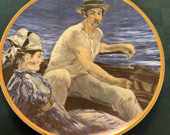 Prato colecionável Kingford Mint com tema náutico de Manet - com caixa.