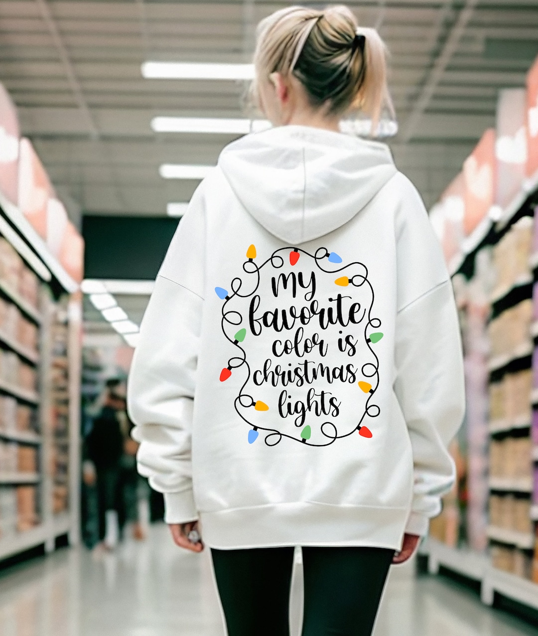 My Favorite Color is Christmas Lights Sweatshirt Christmas Etsy