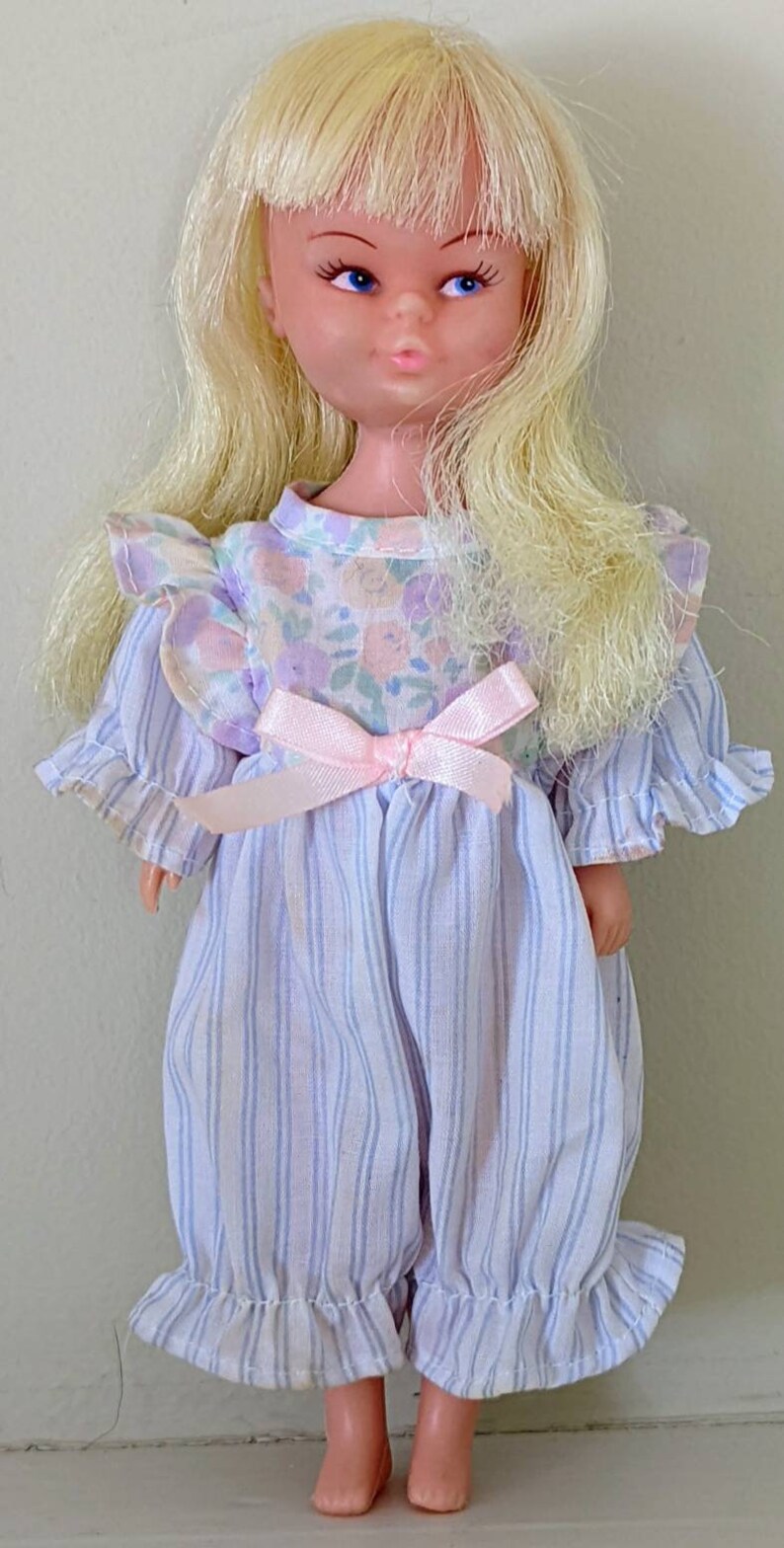 Vintage Soft Plastic Girl Doll With Romper Outfit Blonde Hair Etsy