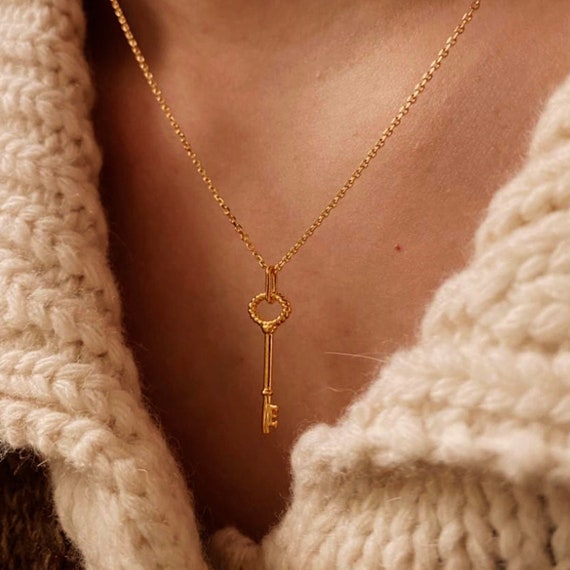 Cute key necklace sale