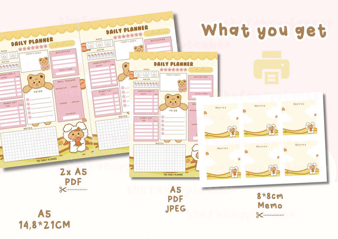 Kawaii Printable Planner, Kawaii Planner, A5 Daily Planner, Kawaii to ...