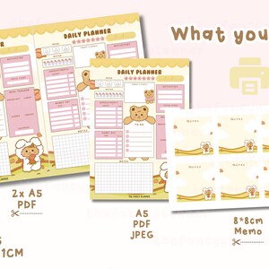 Kawaii Printable Planner, Kawaii Planner, A5 Daily Planner, Kawaii to ...