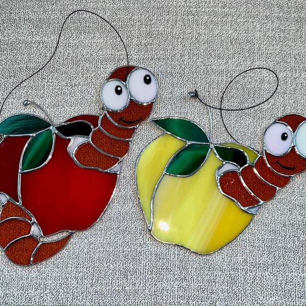 Stained Glass Apples Etsy