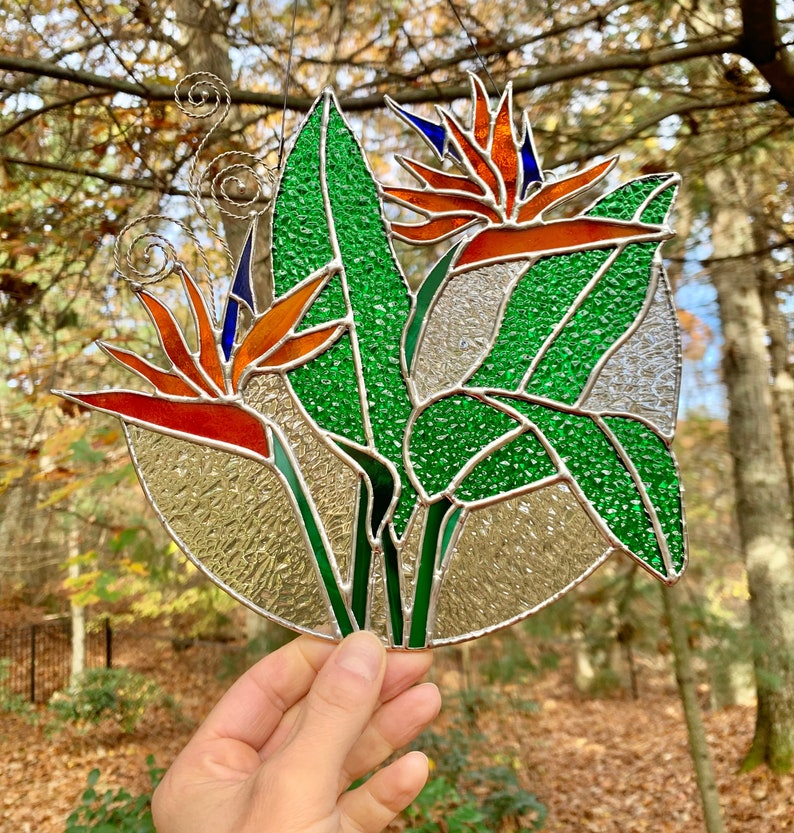 Digital (PDF) Stained Glass Pattern - Bird of Paradise Plant (version 1 ...