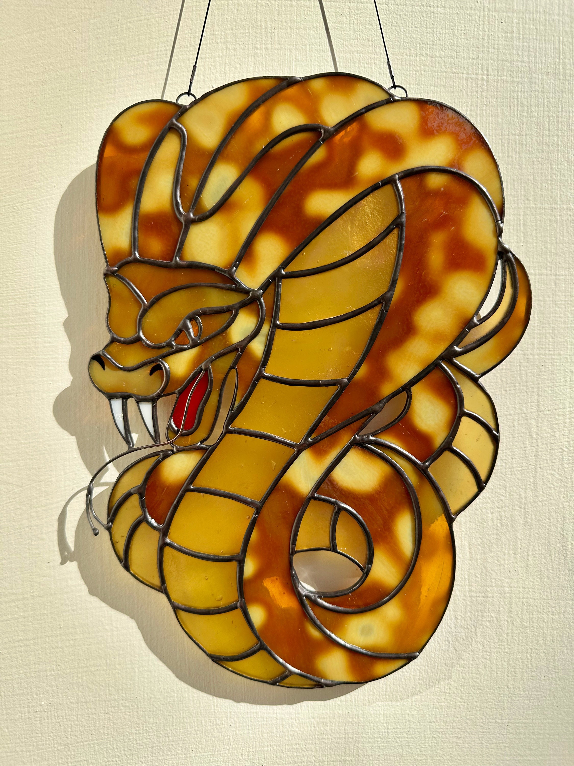 Hissing King Cobra - Snake With Mouth Open - Striking - Stained