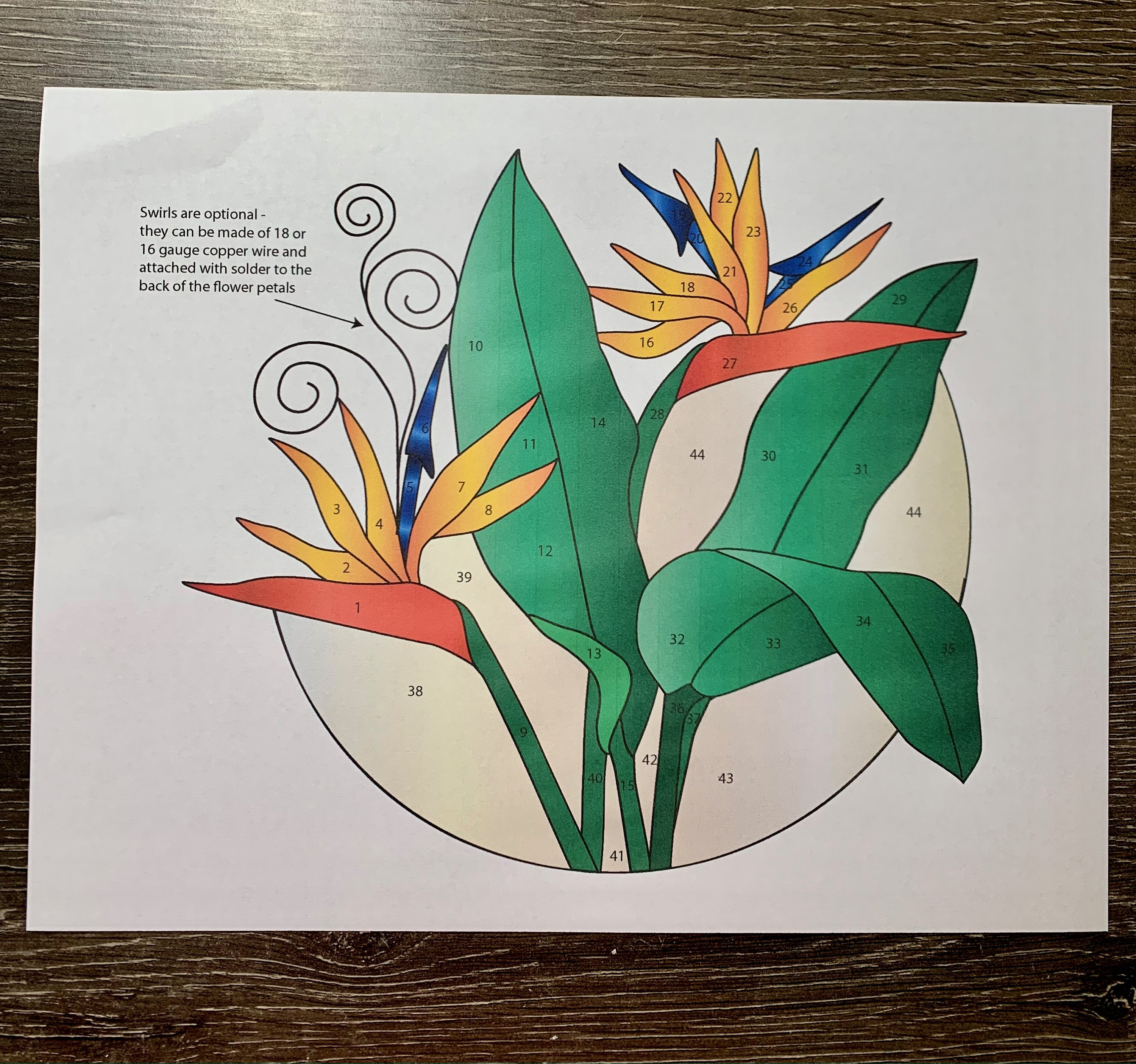 Digital (PDF) Stained Glass Pattern - Bird of Paradise Plant (version 1 ...